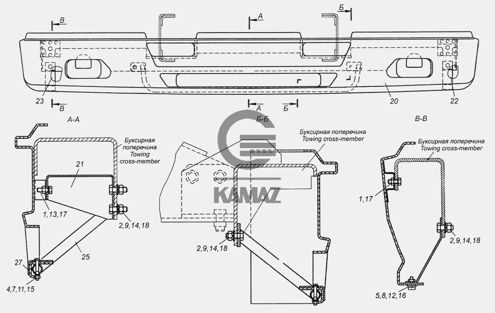 Облицовка буфера камаз 4308